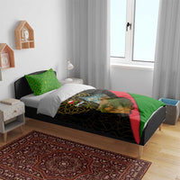 Oman Bedding Set with Camel Landscape and Geometric Pattern Design
