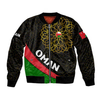Oman Bomber Jacket with Camel Landscape and Geometric Pattern Design