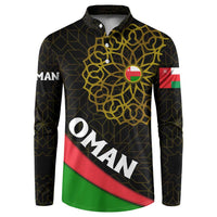 Oman Button Sweatshirt with Camel Landscape and Geometric Pattern Design
