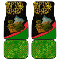 Oman Car Mats with Camel Landscape and Geometric Pattern Design