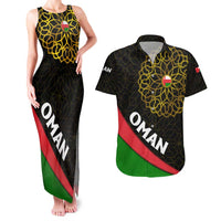 Oman Couples Matching Tank Maxi Dress and Hawaiian Shirt with Camel Landscape and Geometric Pattern Design