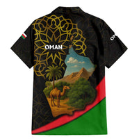 Oman Family Matching Mermaid Dress and Hawaiian Shirt with Camel Landscape and Geometric Pattern Design