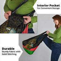Oman Grocery Bag with Camel Landscape and Geometric Pattern Design