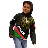 Oman Kid Hoodie with Camel Landscape and Geometric Pattern Design