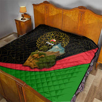 Oman Quilt with Camel Landscape and Geometric Pattern Design