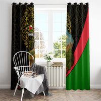 Oman Window Curtain with Camel Landscape and Geometric Pattern Design