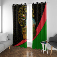 Oman Window Curtain with Camel Landscape and Geometric Pattern Design