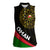 Oman Women Sleeveless Polo Shirt with Camel Landscape and Geometric Pattern Design