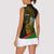 Oman Women Sleeveless Polo Shirt with Camel Landscape and Geometric Pattern Design