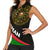 Oman Women Sleeveless Polo Shirt with Camel Landscape and Geometric Pattern Design