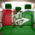 Oman Back Car Seat Cover with White Blossom Floral Design and National Flag Colors