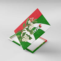 Oman Canvas Wall Art with White Blossom Floral Design and National Flag Colors