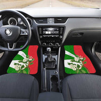 Oman Car Mats with White Blossom Floral Design and National Flag Colors