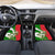 Oman Car Mats with White Blossom Floral Design and National Flag Colors