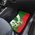 Oman Car Mats with White Blossom Floral Design and National Flag Colors