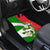 Oman Car Mats with White Blossom Floral Design and National Flag Colors