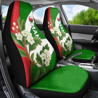 Oman Car Seat Cover with White Blossom Floral Design and National Flag Colors