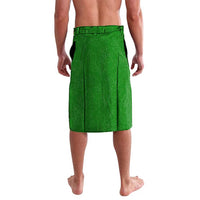 Oman Lavalava with White Blossom Floral Design and National Flag Colors