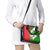 Oman Shoulder Handbag with White Blossom Floral Design and National Flag Colors