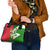 Oman Shoulder Handbag with White Blossom Floral Design and National Flag Colors