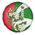 Oman Spare Tire Cover with White Blossom Floral Design and National Flag Colors