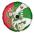 Oman Spare Tire Cover with White Blossom Floral Design and National Flag Colors