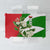 Oman Tablecloth with White Blossom Floral Design and National Flag Colors