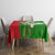 Oman Tablecloth with White Blossom Floral Design and National Flag Colors