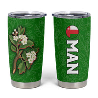 Oman Tumbler Cup with White Blossom Floral Design and National Flag Colors