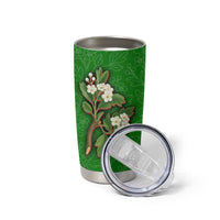 Oman Tumbler Cup with White Blossom Floral Design and National Flag Colors
