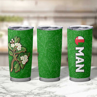 Oman Tumbler Cup with White Blossom Floral Design and National Flag Colors
