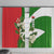 Oman Window Curtain with White Blossom Floral Design and National Flag Colors