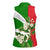 Oman Women Sleeveless Polo Shirt with White Blossom Floral Design and National Flag Colors