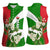 Oman Women Sleeveless Polo Shirt with White Blossom Floral Design and National Flag Colors