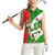 Oman Women Sleeveless Polo Shirt with White Blossom Floral Design and National Flag Colors