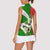 Oman Women Sleeveless Polo Shirt with White Blossom Floral Design and National Flag Colors