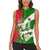 Oman Women Sleeveless Polo Shirt with White Blossom Floral Design and National Flag Colors