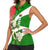Oman Women Sleeveless Polo Shirt with White Blossom Floral Design and National Flag Colors
