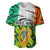 Ireland Baseball Jersey with Irish Flag Harp and Shamrock Pattern Design