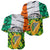 Ireland Baseball Jersey with Irish Flag Harp and Shamrock Pattern Design