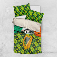 Ireland Bedding Set with Irish Flag Harp and Shamrock Pattern Design