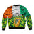 Ireland Bomber Jacket with Irish Flag Harp and Shamrock Pattern Design