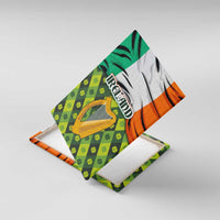 Ireland Canvas Wall Art with Irish Flag Harp and Shamrock Pattern Design