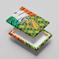 Ireland Canvas Wall Art with Irish Flag Harp and Shamrock Pattern Design
