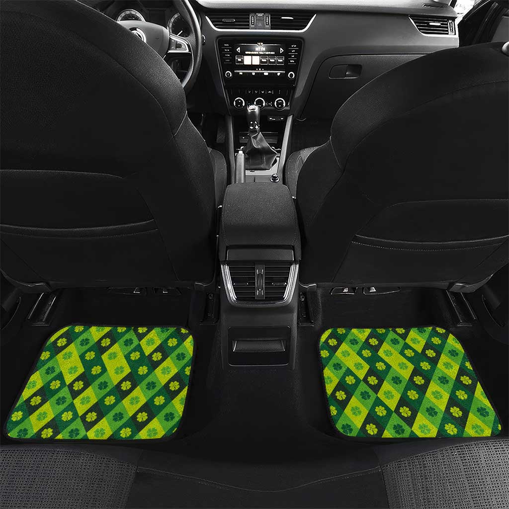 Ireland Car Mats with Irish Flag Harp and Shamrock Pattern Design