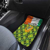 Ireland Car Mats with Irish Flag Harp and Shamrock Pattern Design