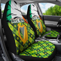 Ireland Car Seat Cover with Irish Flag Harp and Shamrock Pattern Design