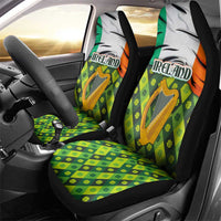 Ireland Car Seat Cover with Irish Flag Harp and Shamrock Pattern Design
