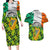 Ireland Couples Matching Long Sleeve Bodycon Dress and Hawaiian Shirt with Irish Flag Harp and Shamrock Pattern Design