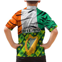 Ireland Family Matching Mermaid Dress and Hawaiian Shirt with Irish Flag Harp and Shamrock Pattern Design